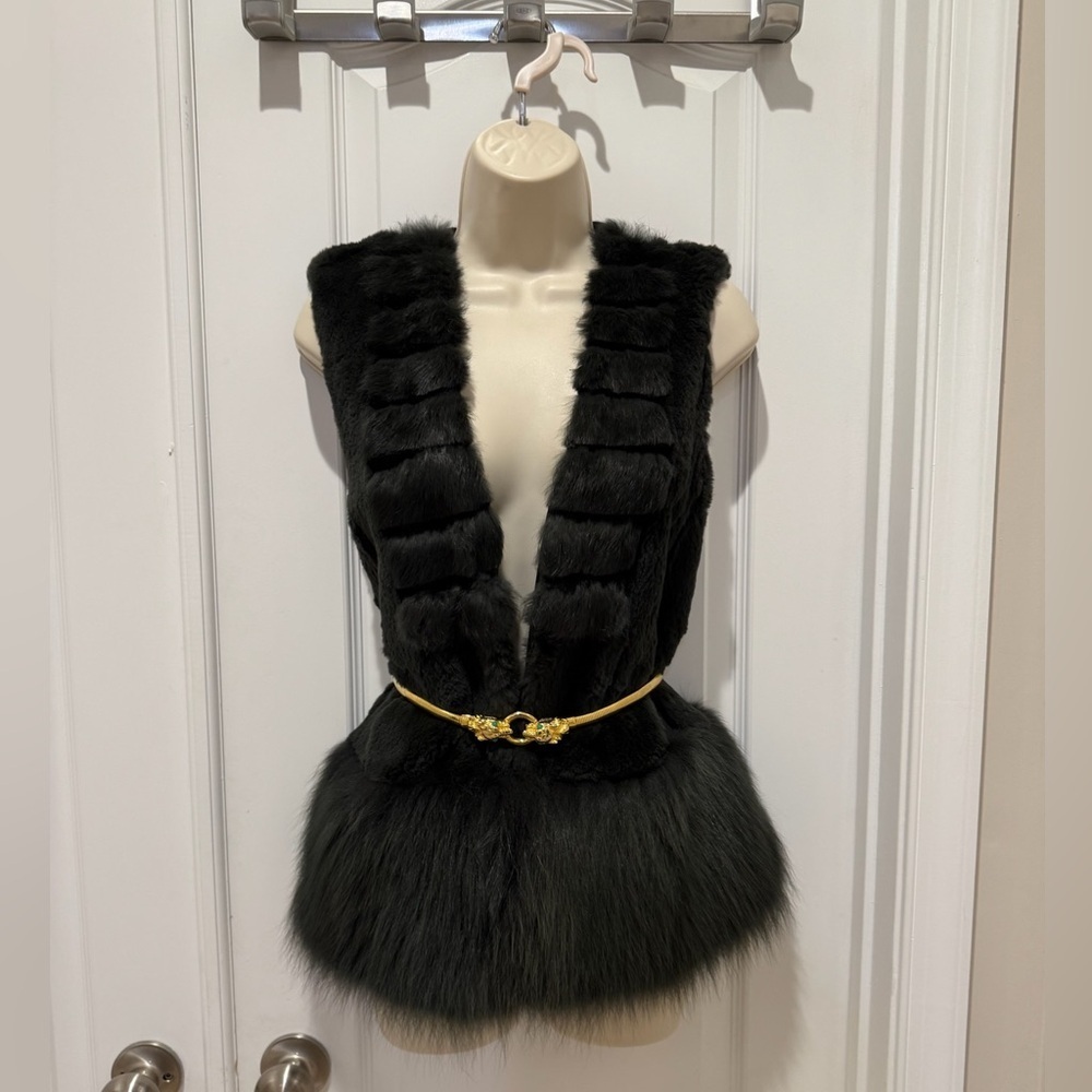 Ashley B | Real fur black vest size XS